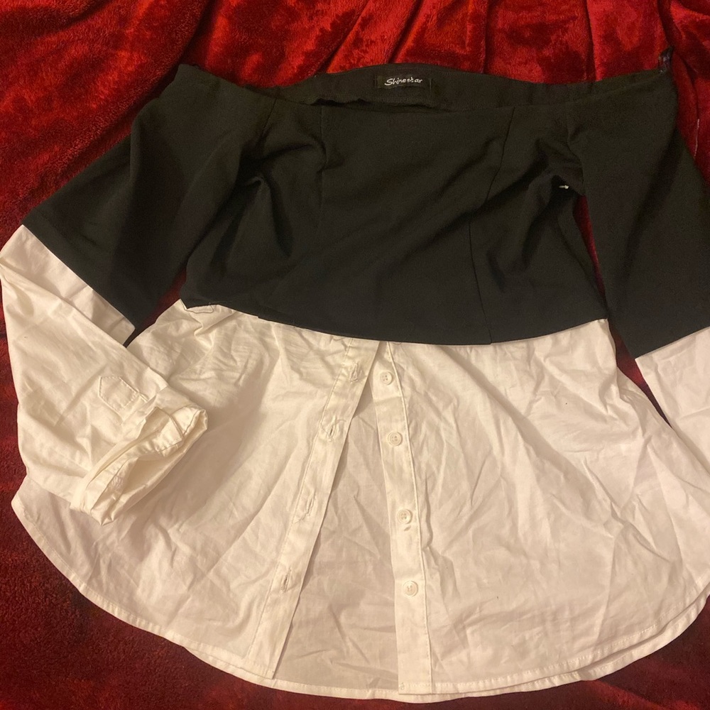 And off the shoulder formal shirt